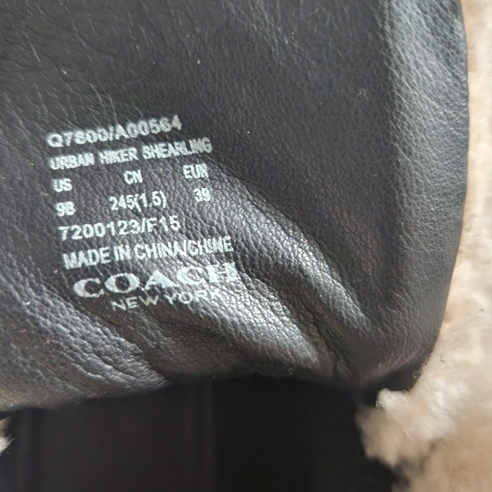 Coach Black Leather with Cream Shearling - Picture 6 of 6